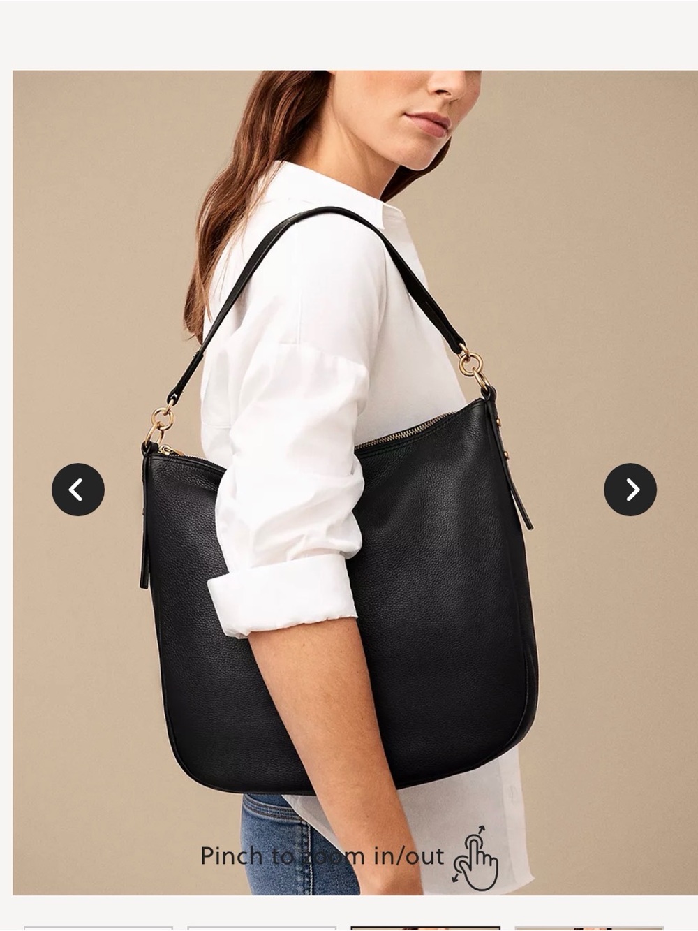 Fossil Black Pebbled Leather Shoulder Bag with Gold Hardware